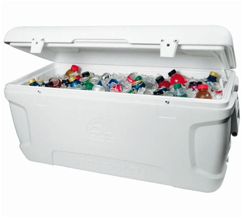 Reinforced, swing-up handles have a tie-down loop, and. . Igloo maxcold 150 qt cooler